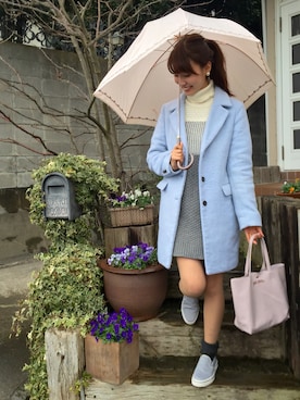 「アイテム（その他シューズ、グレー系）」を使った、宮本さゆみさん（レディース・162cm）の冬コーディネート