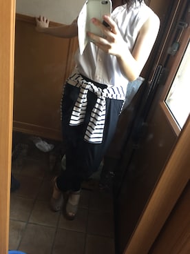「腰巻きスタイル」｜「アイテム（サロペット/オーバーオール）」を使った、yuriさん（レディース・158cm）の夏コーディネート