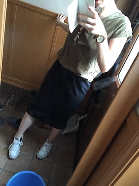 「FREDY&GLOSTER（フレディアンドグロスター）のアイテム（Tシャツ/カットソー）」を使った、yuriさん（レディース・158cm）の夏コーディネート