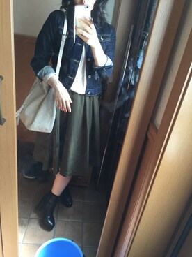 「UNRELISH（アンレリッシュ）のアイテム（デニムジャケット）」を使った、yuriさん（レディース・158cm）の秋コーディネート