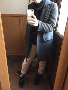 「風邪っぴき」｜「アイテム（チェスターコート）」を使った、yuriさん（レディース・158cm）の秋コーディネート