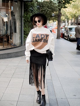 「chuu（チュー）のアイテム（帽子）」を使った、LovelyPinkさん（レディース・165cm）の冬コーディネート