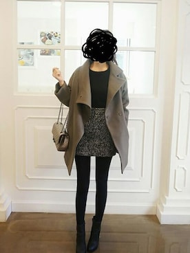 「Cute」｜「アイテム（チェスターコート）」を使った、LovelyPinkさん（レディース・165cm）の冬コーディネート