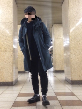 「THE RERACS（ザ・リラクス）のアイテム（モッズコート）」を使った、isaさん（メンズ・170cm）の冬コーディネート