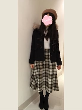 「dazzlin（ダズリン）のアイテム（ダッフルコート）」を使った、ジョジョさん（レディース・159cm）の冬コーディネート