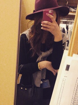 「MINIMUM（ミニマム）のアイテム（ハンドバッグ）」を使った、成美さん（レディース・158cm）の冬コーディネート