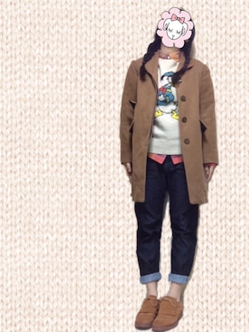 「handmade」｜「アイテム（チェスターコート）」を使った、saeさん（レディース・163cm）の秋コーディネート