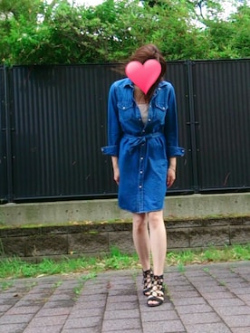 「Doシンプル部」｜「アイテム（シャツワンピース）」を使った、Akikoさん（レディース・160cm）の夏コーディネート