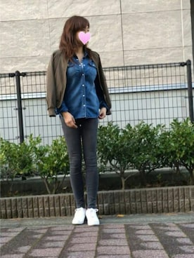 「Doシンプル部」｜「アイテム（MA-1）」を使った、Akikoさん（レディース・160cm）の秋コーディネート