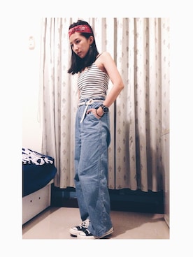 「H&M（エイチ・アンド・エム）のアイテム（ファッション雑貨、ホワイト系）」を使った、valerieさん（レディース・150cm）の夏コーディネート