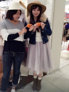 「halloween」｜「アイテム（デニムジャケット）」を使った、yukiさん（レディース・158cm）の秋コーディネート
