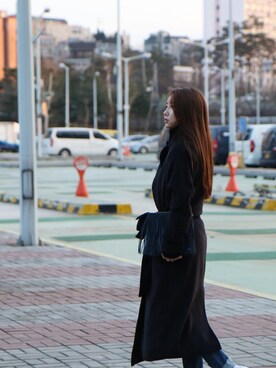 「STYLENANDA（スタイルナンダ）のアイテム（トレンチコート）」を使った、DAYOONさん（レディース・160cm）の冬コーディネート
