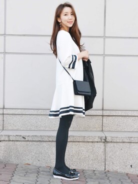 「MIXXO（ミッソ）のアイテム（ワンピース/ドレス）」を使った、DAYOONさん（レディース・160cm）の冬コーディネート