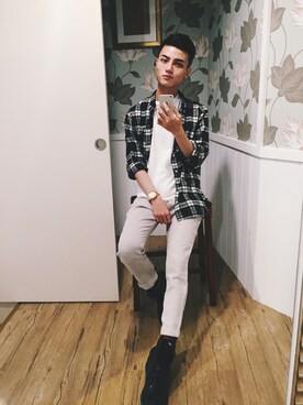 「アイテム（ピーコート）」を使った、MAYSAN.HTさん（メンズ・172cm・10代）の春コーディネート