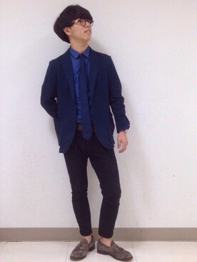 「H&M（エイチ・アンド・エム）のアイテム（ネクタイ）」を使った、a.i.さん（メンズ・164cm）の冬コーディネート