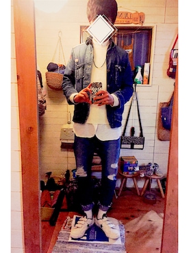 「DENIM DUNGAREE（デニムダンガリー）のアイテム（ジャケット/アウター）」を使った、®️ikuho®︎さん（メンズ・175cm）の春コーディネート