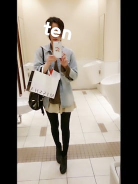 「キュロット」｜「アイテム（ブーティ）」を使った、てんさん（レディース・158cm）の春コーディネート