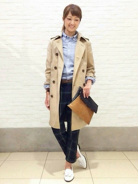 「JOURNAL STANDARD relume（ジャーナルスタンダード　レリューム）のアイテム（トレンチコート）」を使った、JOURNAL STANDARD relume 新宿店 STAFFさん（レディース・165cm）の秋コーディネート