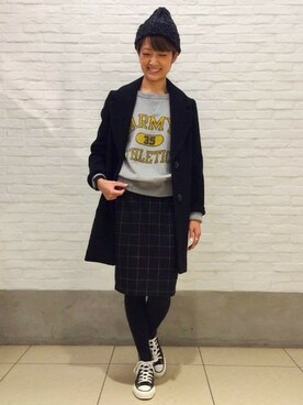 「スエット」｜JOURNAL STANDARD relume 新宿店 STAFFさん（レディース・161cm）の冬コーディネート