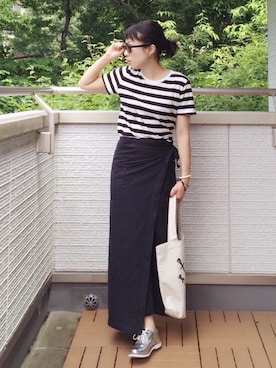 「JOUR de Language（ジュールドランゲージ）のアイテム」を使った、Kay-teeeさん（レディース・150cm）の夏コーディネート