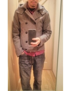 「MK MICHEL KLEIN HOMME （エムケーミッシェルクランオム）のアイテム（ピーコート）」を使った、だいさん（メンズ・172cm）の冬コーディネート