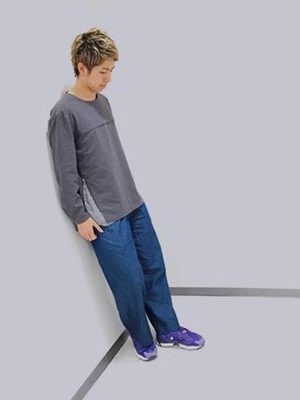 「STUDIOUS（ステュディオス）のアイテム（その他トップス）」を使った、福山祥太さん（メンズ・172cm）の春コーディネート