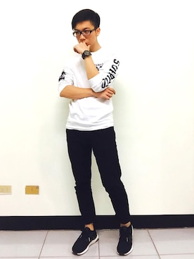 「MANGO（マンゴ）のアイテム（腕時計）」を使った、辛普森さん（メンズ・170cm）の春コーディネート