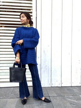 「LUC DNM （ラックデニム）のアイテム」を使った、lalaさん（レディース・157cm）の秋コーディネート