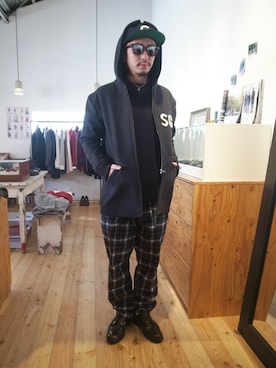 「GDC（ジーディーシー）のアイテム（その他アウター）」を使った、GDCTOKYO-MAH-bow-さん（メンズ・171cm）の冬コーディネート