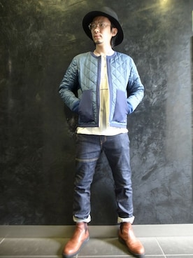 「HARUTA」｜「アイテム（カバーオール）」を使った、GDCTOKYO-MAH-bow-さん（メンズ・171cm）の秋コーディネート