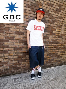 「GDC（ジーディーシー）のアイテム（アクセサリー）」を使った、GDCTOKYO-MAH-bow-さん（メンズ・171cm）の春コーディネート