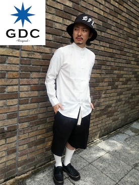 「GDC（ジーディーシー）のアイテム」を使った、GDCTOKYO-MAH-bow-さん（メンズ・171cm）の夏コーディネート