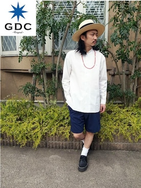 「GDC（ジーディーシー）のアイテム（アクセサリー）」を使った、GDCTOKYO-MAH-bow-さん（メンズ・171cm）の春コーディネート