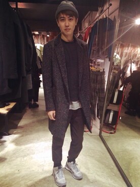 「plain-me（プレインミー）のアイテム」を使った、Lukeさん（メンズ・178cm）の冬コーディネート