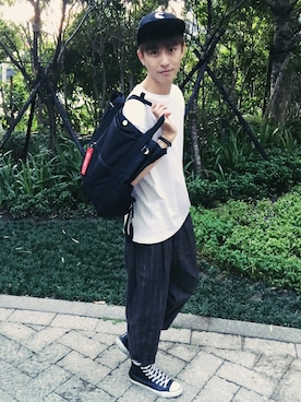 「wip（ウィップ）のアイテム（パンツ）」を使った、Lukeさん（メンズ・178cm）の秋コーディネート