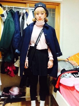 「skirt」｜「アイテム（ニットキャップ/ビーニー）」を使った、숨さん（レディース・160cm）の冬コーディネート