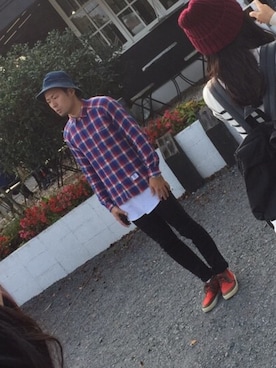 「GOLD（ゴールド）のアイテム（帽子）」を使った、わっさんさん（メンズ・176cm）の秋コーディネート