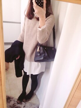 「アイテム（ボストンバッグ）」を使った、karcoさん（レディース・164cm・30代）の冬コーディネート