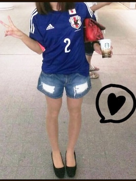 「サッカー」｜「アイテム（パンプス）」を使った、hiiiiiiiiさん（レディース・152cm）の夏コーディネート