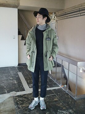 「WILD THINGS（ワイルドシングス）のアイテム（モッズコート）」を使った、Keikiさん（メンズ・176cm）の秋コーディネート
