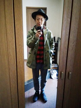 「WILD THINGS（ワイルドシングス）のアイテム（モッズコート）」を使った、Keikiさん（メンズ・176cm）の冬コーディネート
