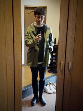 「WILD THINGS（ワイルドシングス）のアイテム（モッズコート）」を使った、Keikiさん（メンズ・176cm）の冬コーディネート