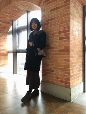 「WINTER STYLE」｜「アイテム（ダウンジャケット/コート）」を使った、阿純純純一さん（レディース・165cm）の秋コーディネート