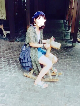 「pink adobe（ピンクアドベ）のアイテム（帽子）」を使った、marusayaさん（レディース・157cm）の夏コーディネート