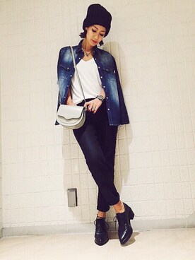 「Regalect（リガレクト）のアイテム（帽子）」を使った、TAKAKOさん（レディース・166cm）の秋コーディネート