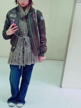 「RBS」｜「アイテム（ブルゾン）」を使った、naさん（レディース・166cm）の冬コーディネート