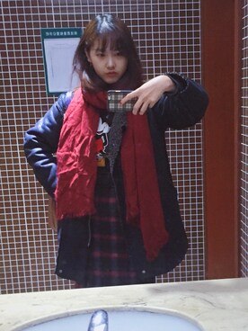 「PULL&BEAR（プルアンドベア）のアイテム（ノーカラージャケット）」を使った、Summerwine607 さん（レディース・165cm）の冬コーディネート