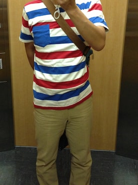 「BEAMS PLUS（ビームスプラス）のアイテム（Tシャツ/カットソー）」を使った、takayoshi shiotaさん（メンズ・170cm）の夏コーディネート