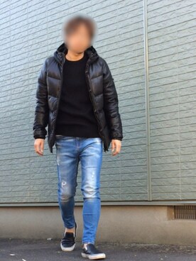 「glamb（グラム）のアイテム（ダウンジャケット/コート）」を使った、のぶさん（メンズ・167cm）の秋コーディネート