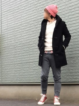 「HARE（ハレ）のアイテム（ダッフルコート）」を使った、のぶさん（メンズ・167cm）の秋コーディネート